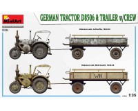 Сборная модель MiniArt Немецкий трактор D8506 с прицепом и экипажем 1:35 (MA35314)