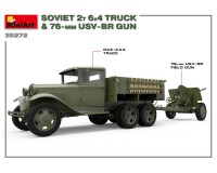 Сборная модель MiniArt Советский двухтонный грузовик с 76-мм УСВ-БР пушкой 1:35 (MA35272)
