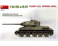 Сборная модель MiniArt Средний танк T-34-85 с пушкой D-5T. Plant 112. Spring 1944 1:35 (MA35293)