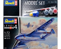 Подарунковий набір з моделлю винищувача Revell Vampire F Mk.3 1:72 (RV63934)