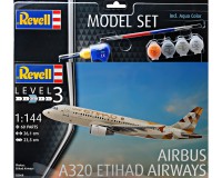 Подарочный набор Revell с моделью пассажирского самолета Airbus A320 Etihad Airways 1:144 (RVL-63968)
