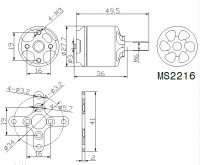 Мотор T-Motor MS2216-10 KV900 2-3S 198W для мультикоптеров