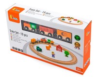 Деревянная железная дорога Viga Toys 19 деталей (51615)