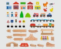 Деревянная железная дорога Viga Toys 90 деталей (50998)