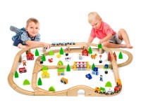 Деревянная железная дорога Viga Toys 90 деталей (50998)