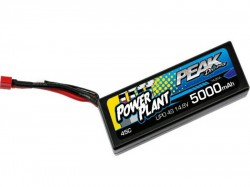 Аккумулятор Peak Racing Power Plant Lipo 5000mah 14.8V Deans Plug 45C (Black case) 12AWG