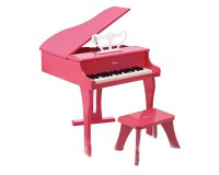 Рожеве фортепіано зі стільчиком
