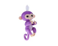 Інтерактивна ручна мавпочка на батарейках Happy Monkey (фіолетова)