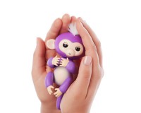 Интерактивная ручная обезьянка на батарейках Happy Monkey (фиолетовая)