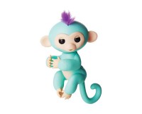 Інтерактивна ручна мавпочка на батарейках Happy Monkey (бірюзова)