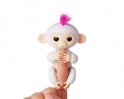 Інтерактивна ручна мавпочка на батарейках Happy Monkey (біла)