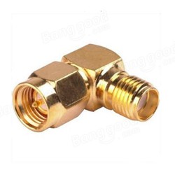Разъем UHF RP-SMA Male to RP-SMA Female Adapter Right Angle RF Connector