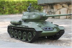 Радиоуправляемый танк Heng Long T-34 (2.4GHz) в масштабе 1/16 с пневмопушкой, реальным дымом и подсветкой (HL3909-1)