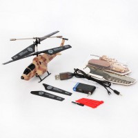 Вертолет UDIRC U809 225мм, 3CH, электро, гироскоп, пушка, IR, бежевый камуфляж, (RTF version)