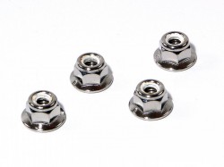FLANGED LOCK NUT HPI Racing HPIZ683 M5 (COUNTERCLOCKWISE/SILVER/4pcs)