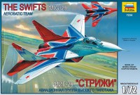 Збірна модель Зірка літак МІГ-29 авіагрупа "Стрижі" 1:72 (подарунковий набір)