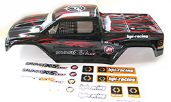 Кузов 1/10 GT-2 XS (с наклейками), окрашенный (красный/черный/серый) для Savag XS (HPI Racing, HPI105274)