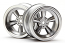 Диски 1:10 - VINTAGE 5 SPOKE WHEEL, матовый хром, ширина 26мм, вынос 0мм, 2шт (HPI Racing, HPI3815)