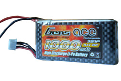 Аккумулятор 11.1V 1000mah 3S1P 25C Soft Case (Gens Ace, AE-1000-3S-25S)