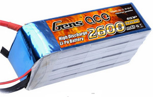 Аккумулятор Gens Ace 22.2V 2600 mAh 6S1P 25C Soft Case (AE-2600-6S-25S)