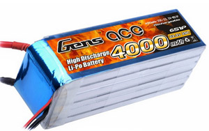 Акумулятор Gens Ace 22.2V 4000 mAh 6S1P 25C Soft Case (AE-4000-6S-25S)
