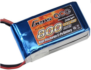 Акумулятор Gens Ace 7.4V 800 mAh 2S1P 20C Soft Case (AE-800-2S-20S)