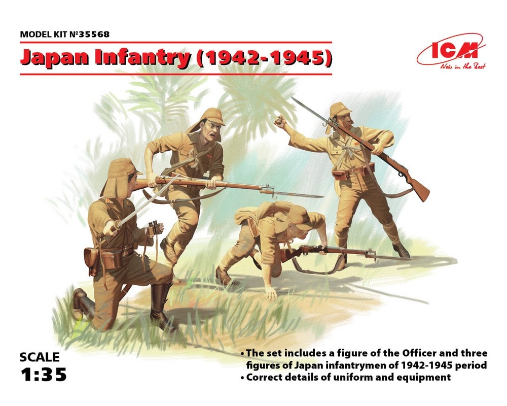 Сборные фигурки ICM Японская пехота, 1942-1945 гг. 1:35 (ICM35568)