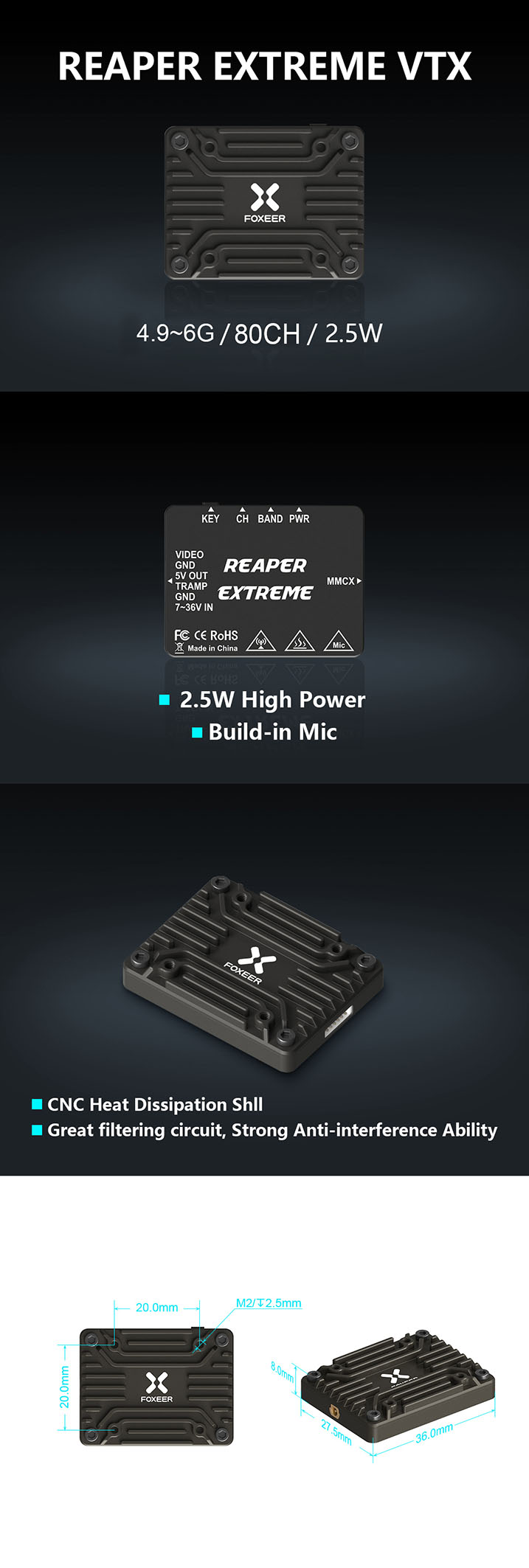 Foxeer Reaper Extreme V3 VTX 2,5W