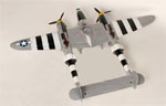 Самолёт P-38 Lightning EPO w/ Retracts, 1400мм (HOP-38Silver)