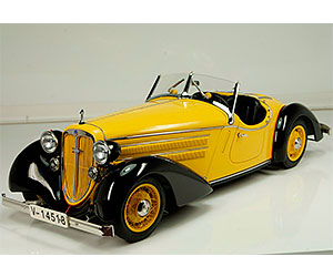 Коллекционная модель автомобиля СMC Audi 225 Front Roadster 1935 (1/18, Limited Edition, Black/Yellow)(M-075A)