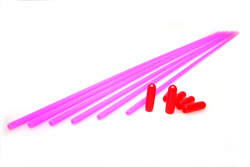 Цветная трубочка и колпачок, кислотно-розового цвета, для антенны приёмника, длина 310мм, диаметр 2,8мм, 6шт. (Kyosho, 1706)