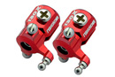 Double Bearing Weighted Tail Blade Grip Set Red (Microheli, MHE130X143BG)