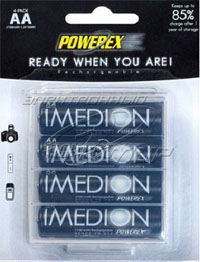 Аккумулятор 1.2 B, 2400 mAh 4шт, AA IMEDION (Powerex, MHRAAI4)
