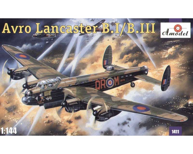 Сборная модель Amodel  Дальний тяжелый бомбардировщик Avro Lancaster B.I/B.III  1:144 (AMO1411 )
