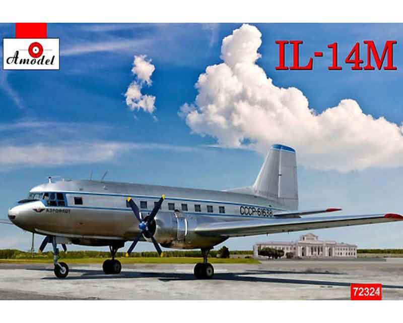 Сборная модель Amodel Пассажирский самолет Ilyushin IL-14M 1:72 (AMO72324)