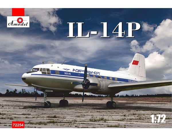 Сборная модель Amodel Пассажирский самолет Ilyushin IL-14P 1:72 (AMO72254)