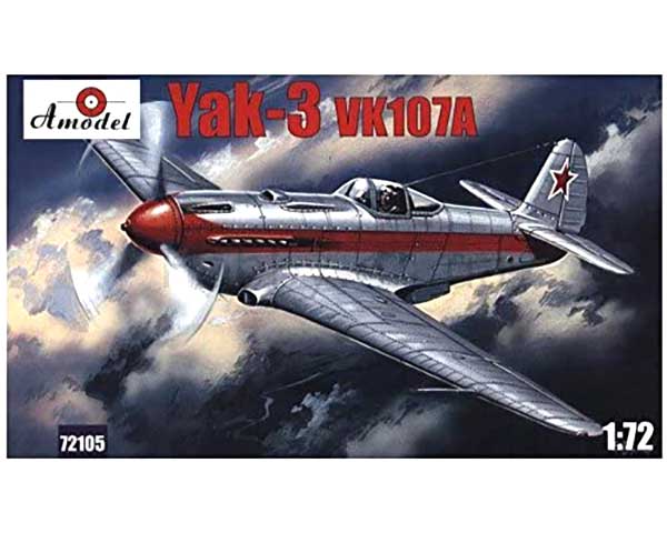 Сборная модель Amodel Cоветский истребитель Yakovlev Yak-3 с двигателем VK107A Soviet fighter 1:72 (AMO72105)