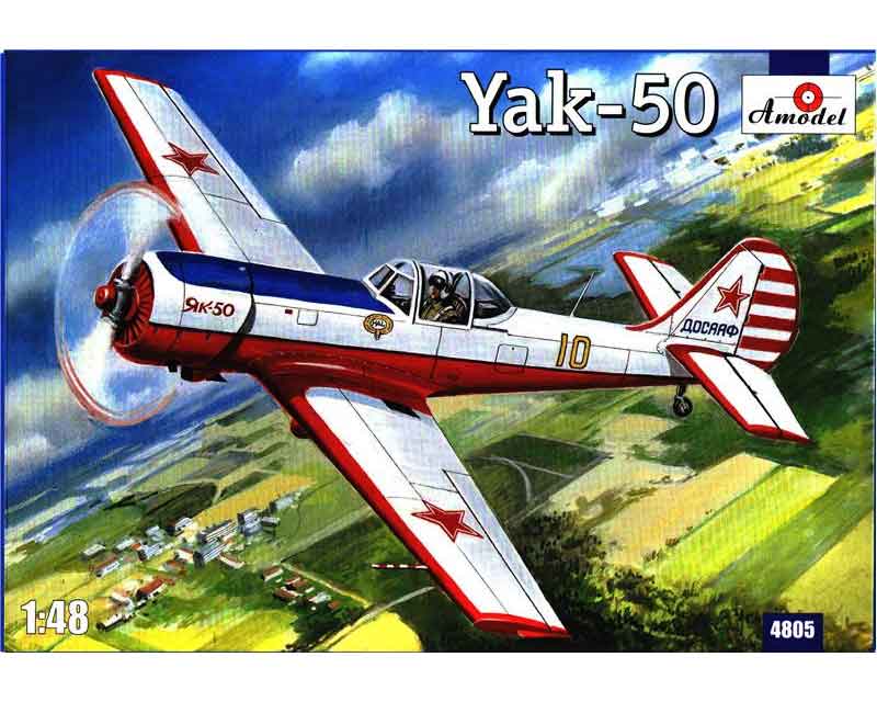 Сборная модель Amodel Учебно-тренировочный самолет Yakovlev Yak-50 1:48 (AMO4805)