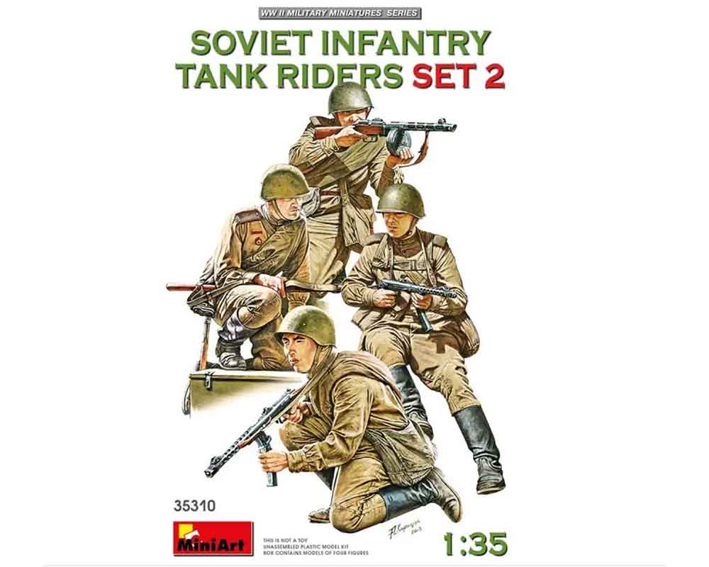 Сборные фигурки MiniArt Советские солдаты на танке Soviet Infantry Tank Riders set. 2 1:35 (MA35310)