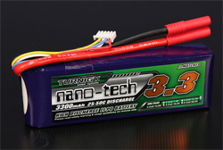 Аккумулятор 14.8V 3300mAh 4S 25~50C nano-tech (Turnigy, N3300.4S.25)