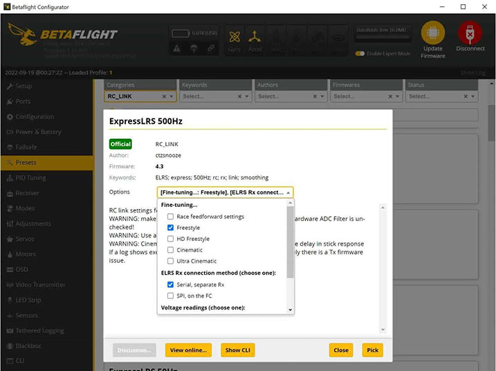 Базовая настройка Betaflight для тяжелых FPV-дронов