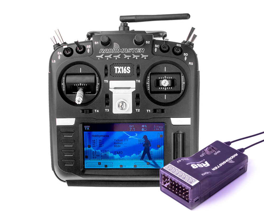Апаратура керування RadioMaster TX16S w/Hall Sensor із приймачем R88