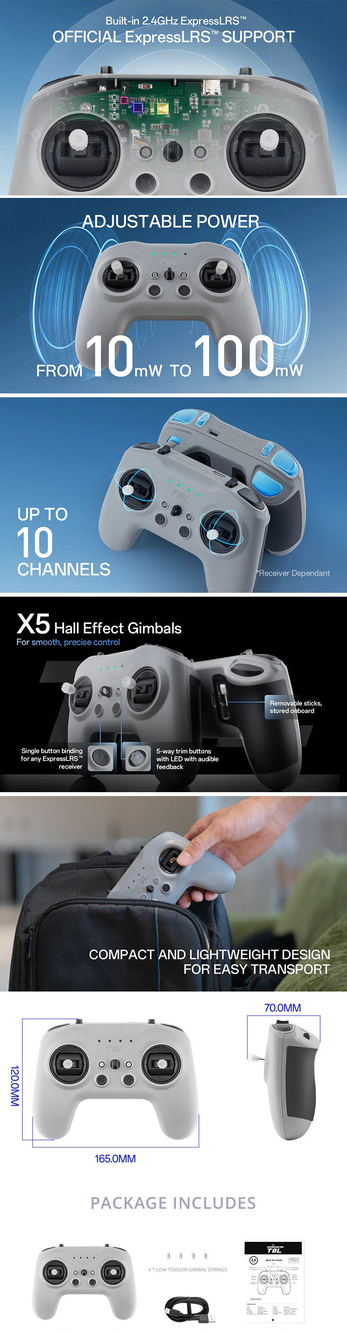 Radiomaster T8L ELRS Grey