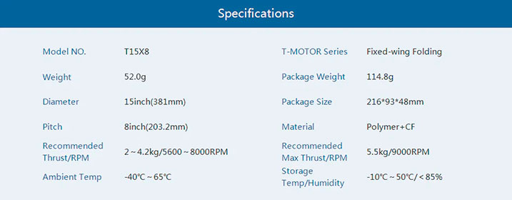 T-Motor TF15x8 Glider/UAV