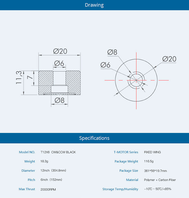 T-Motor TF15x8 Glider/UAV