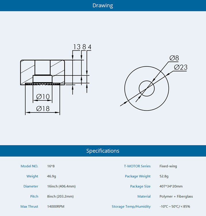 T-Motor TF16x8 Glider/UAV