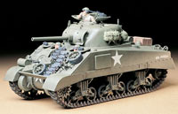 1:35 Американский средний танк M4 Sherman, 3 фигурыф, L=175mm (Tamiya, 35190)