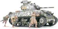 1:35 Американский танк M4A3 Sherman 75mm Gun Late, 4 фигуры (Tamiya, 35250)