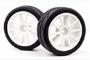 Колесо в сборе 1/10 Auto-x/10-white spoke, компл. 2 шт (Nanda Racing, WA1028)
