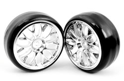 Колесо в зборі 1/10 Y-spoke drift tire (silver) та ком. 2 шт (Nanda Racing, WA2054)
